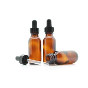 Amber Glass Bottle with Black Pipette - 30ml