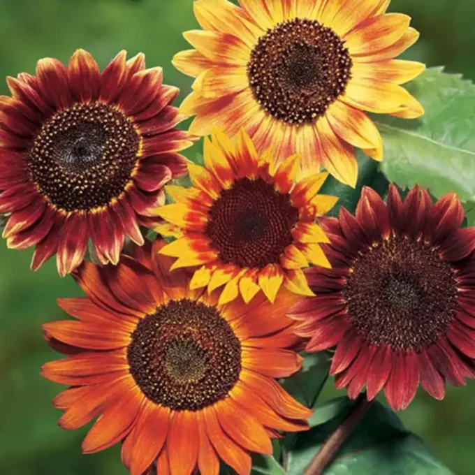 Flowers - Sunflower Red Evening Sun (Star) - Heirloom Seeds – GROW FOLK