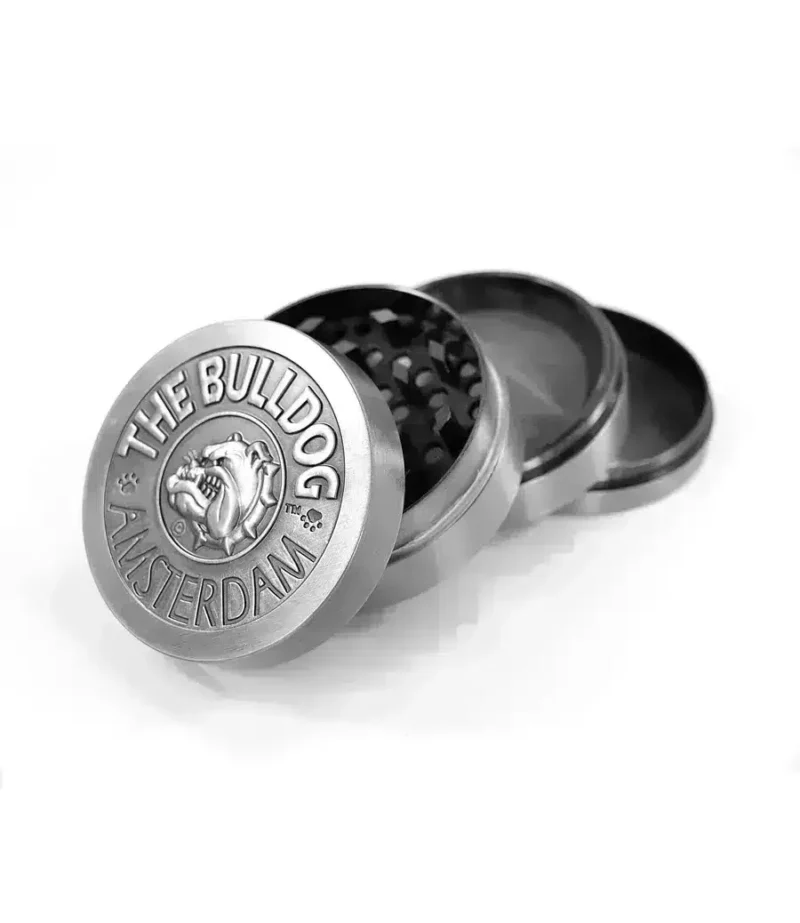 The Bulldog 4 Part Metal Silver Grinder