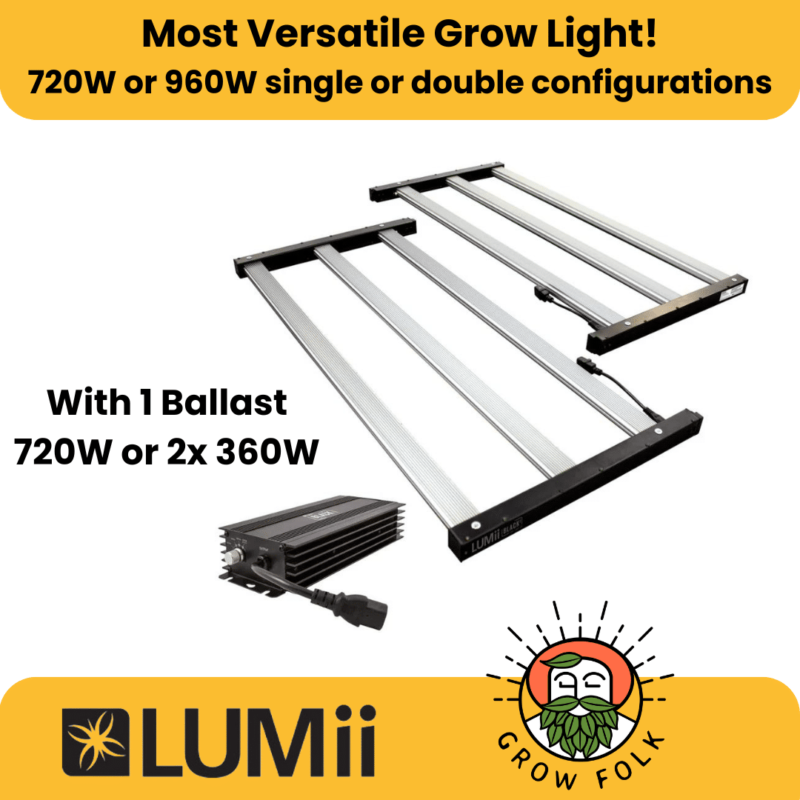 LUMii BLACK² 720 960 LED Watts Grow Light with 1 ballast