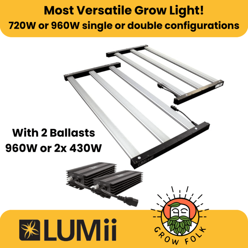 LUMii BLACK² 720 960 LED Watts Grow Light with 2 ballasts