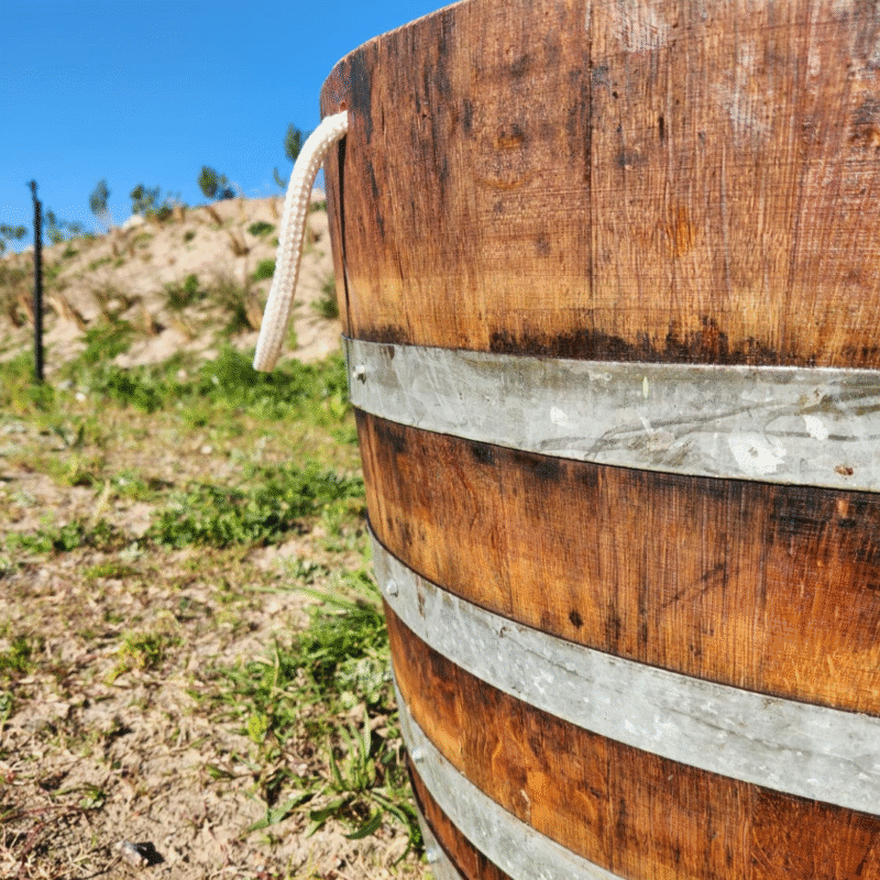 Oak Barrel Wooden Planter 150L - Image 2