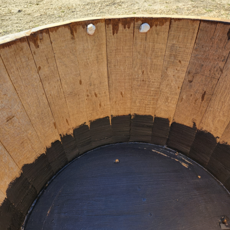 Oak Barrel Wooden Planter 150L - Image 4