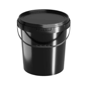 20L Bucket Black With Lid