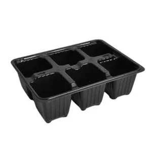 6 Cavity Seedling Tray - Single - Black