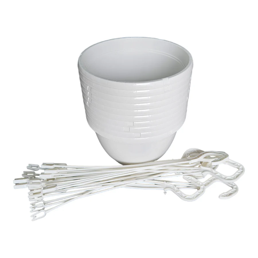 Emma Hanging Plant Basket 25cm - White 1 Emma Hanging Plant Basket 25cm - White