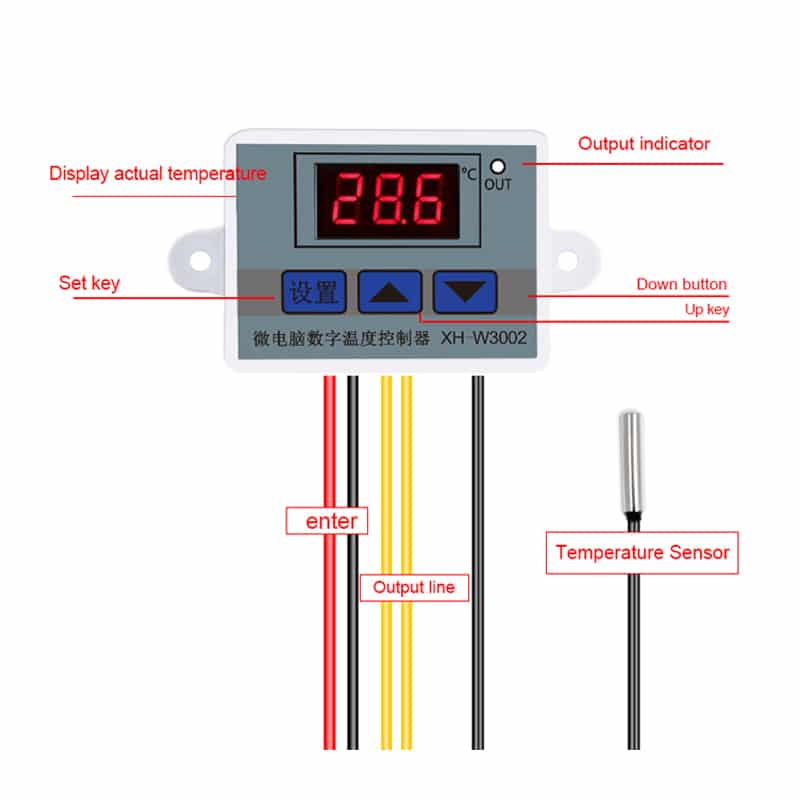 Digital LED Temperature Controller 220V 10A with Waterproof Sensor Probe 3 Digital LED Temperature Controller 220V 10A with Waterproof Sensor Probe - Image 3