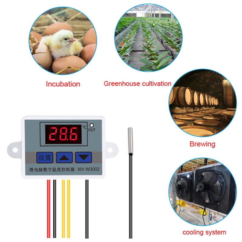 Digital LED Temperature Controller 12VDC 10A with Waterproof Sensor Probe 2 Digital LED Temperature Controller 12VDC 10A with Waterproof Sensor Probe - Image 2