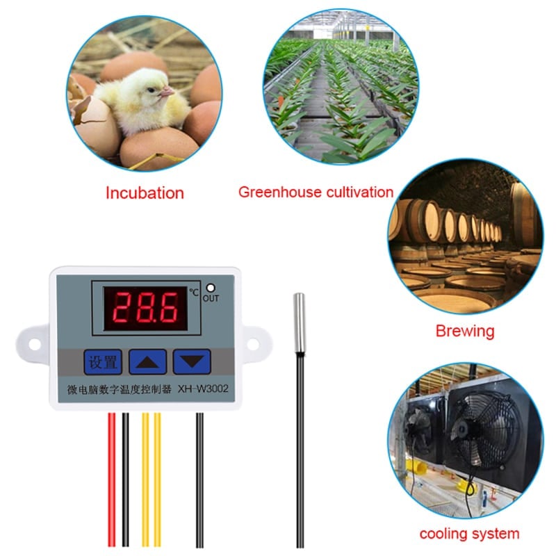 Digital LED Temperature Controller 220V 10A with Waterproof Sensor Probe 2 Digital LED Temperature Controller 220V 10A with Waterproof Sensor Probe - Image 2