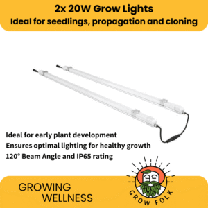 LED Grow Lights 113.5cm for Seedlings, Propagation, Cloning - Set of 2