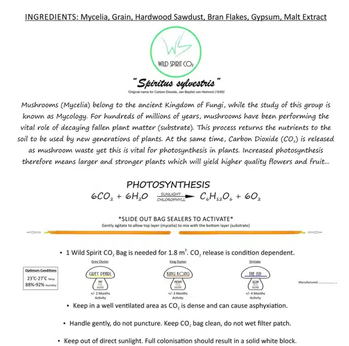 Wild Spirit Mycelium CO2 Generator 1.2kg 2 Wild Spirit Mycelium CO2 Generator 1.2kg - Image 2